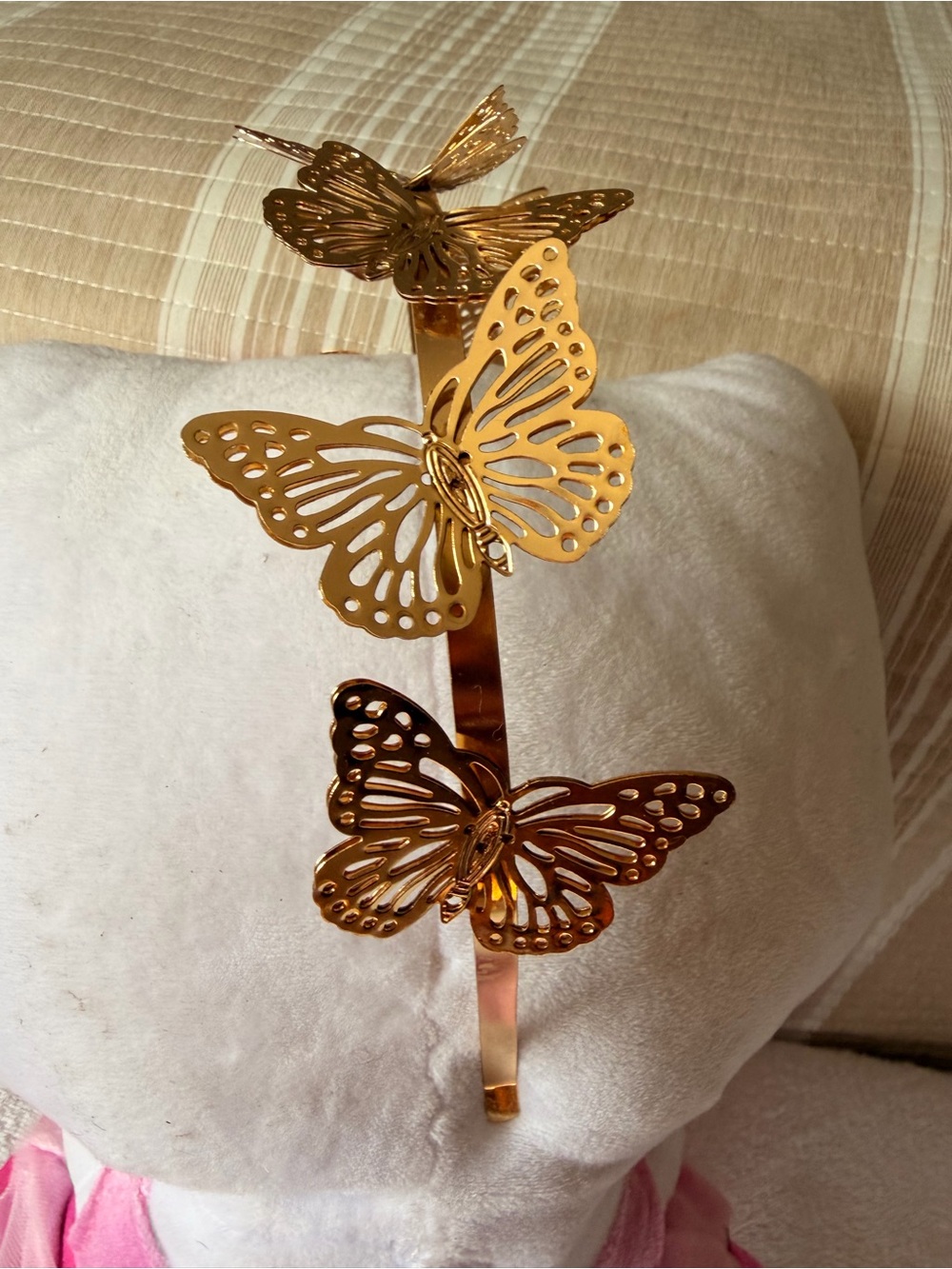 Gold Butterfly Headband Metal Butterfly Crown Hair Accessory